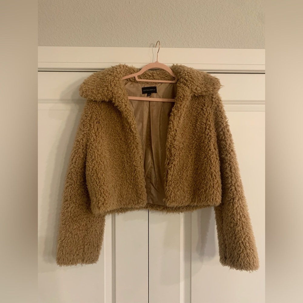 Cropped “faux” Fur Jacket